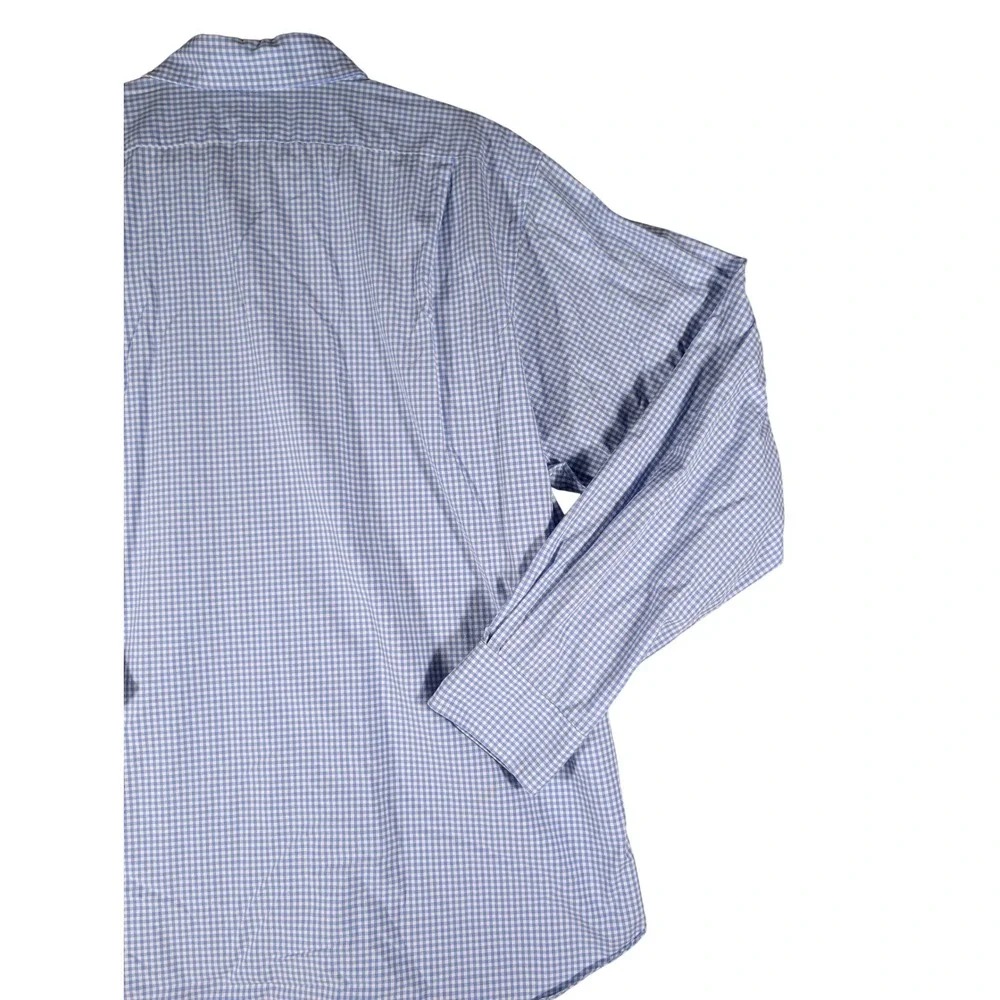 Polo Ralph Lauren Men's XL 17.5 Gingham Button Down Shirt Blue White Classic Fit